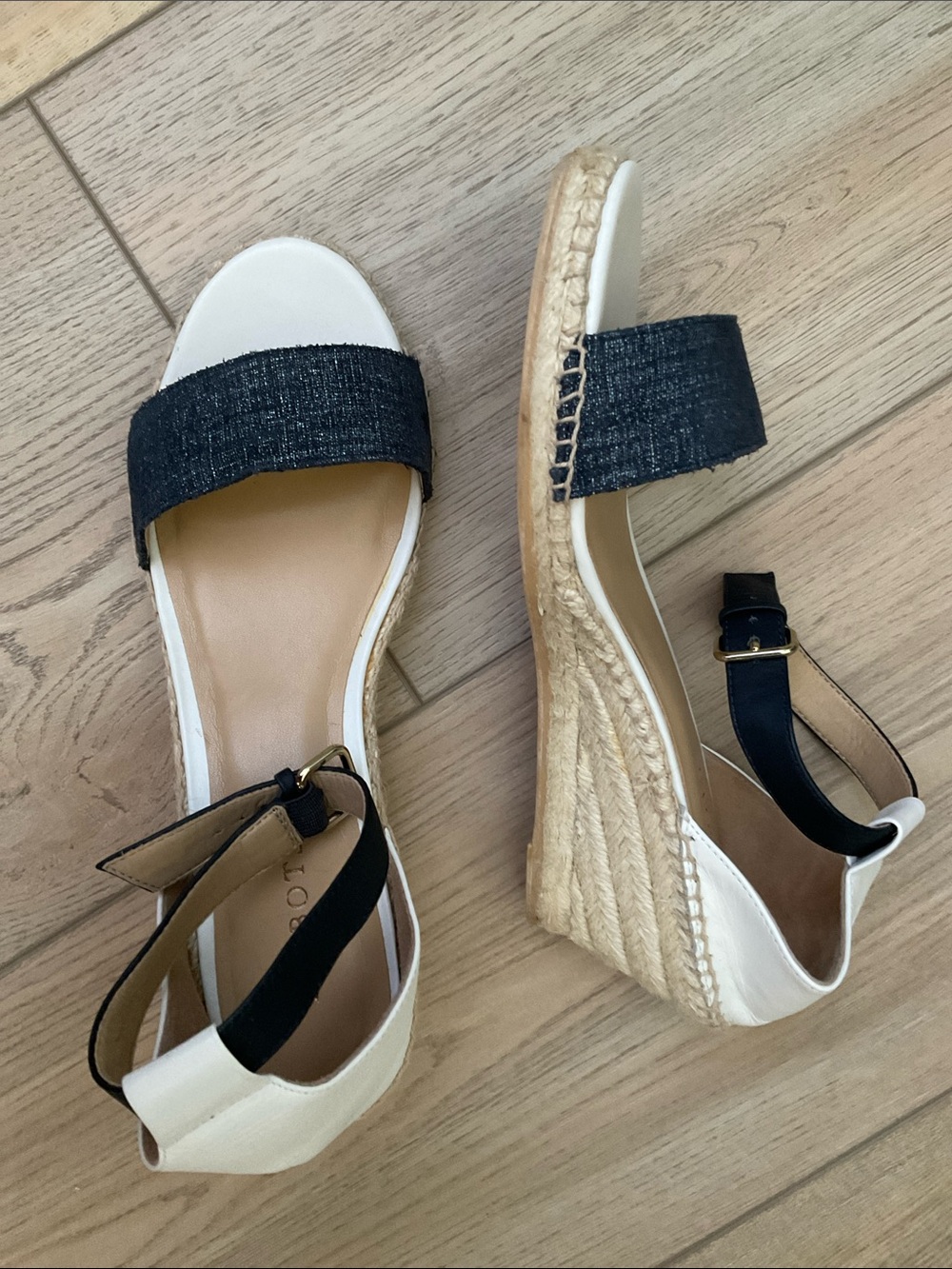 Talbots Lyndsay D’Orsay Espadrilles Wedge Sandals Size 9.5 Modern Classic Casual